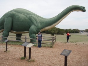 Geocacher Scattermycaches' better half at the park's entrance.