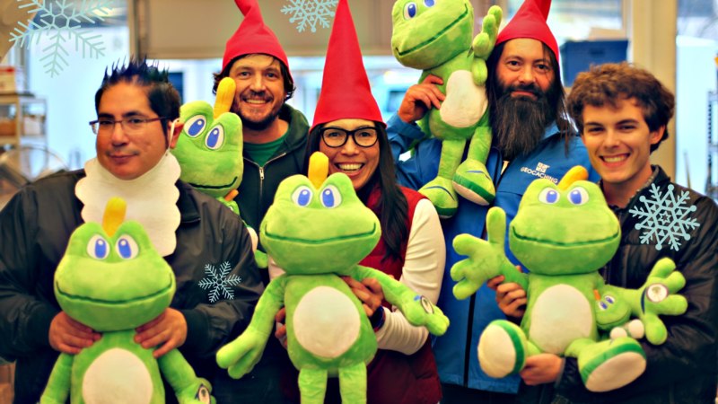 Geocaching Shop Elves: Phil, Mark, Janelle, Gary, and Dylan