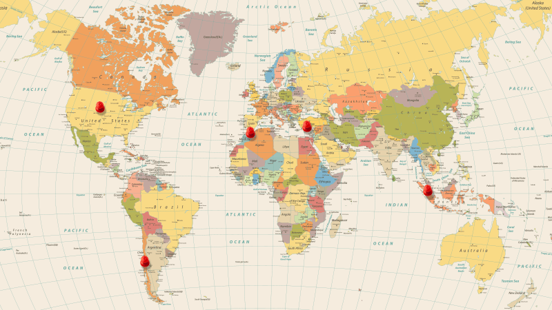 Five geocaching country souvenirs 2018